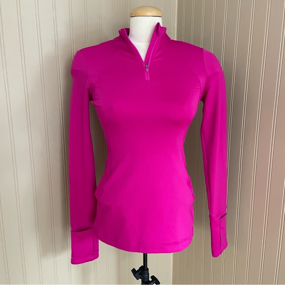 Athleta Whistler Fuchsia Pink Half Zip Sweater Shirt Women’s Size XXS
